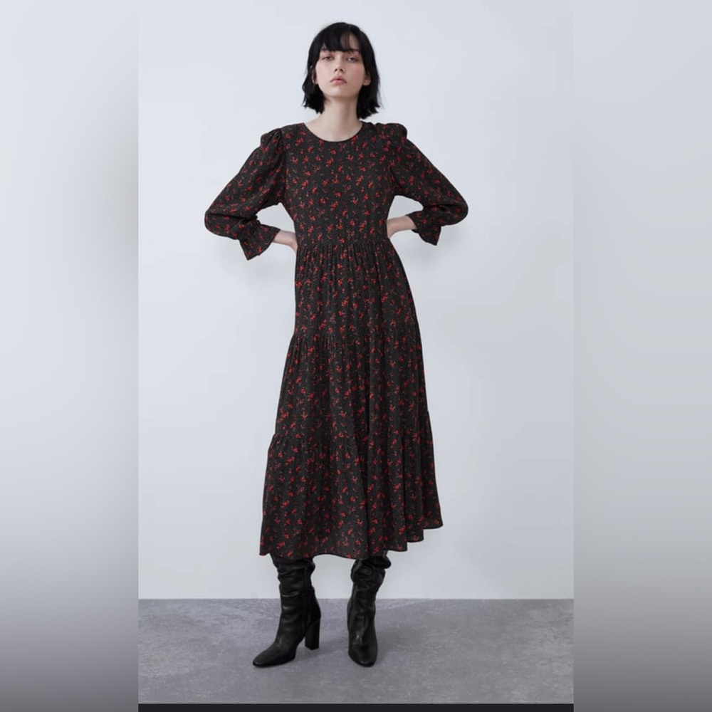 Zara Long Print Dress